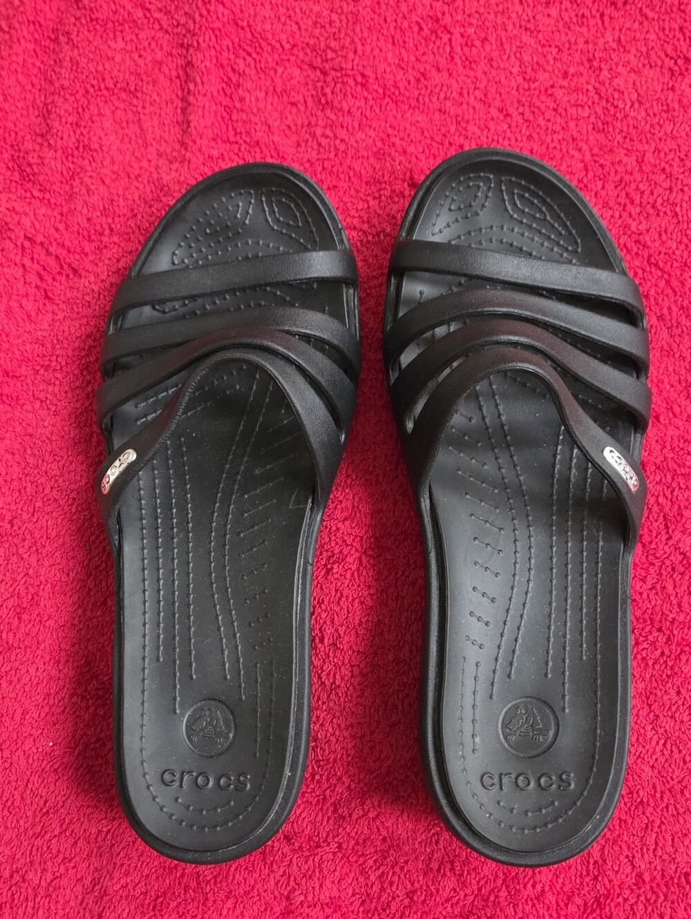 Crocs Rhonda Black Women's Slide Sandals 8